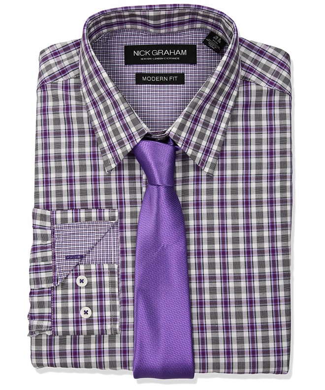 Nick Graham Check Purple Sleeve