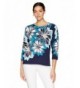 Alfred Dunner Womens Floral Sweater