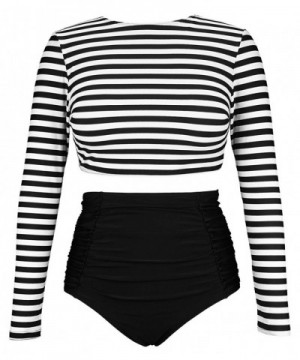 COCOSHIP Striped Multi Purpose Tankinis Swimsuit