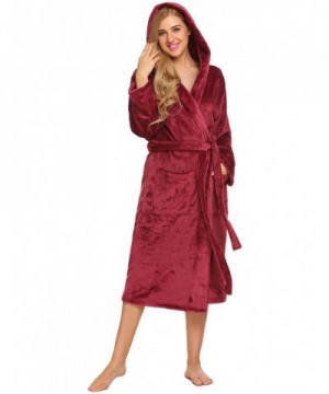 Ekouaer Womens Plush Fleece Bathrobe