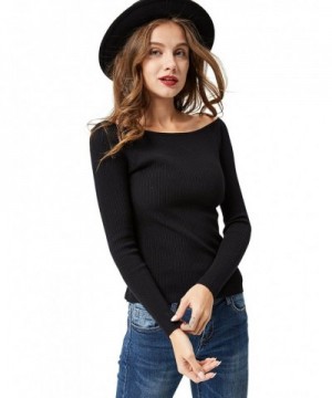 GLOSTORY Shoulder Pullover Sweater Black L