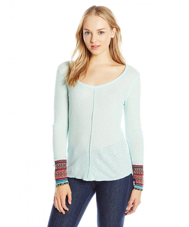 Spoiled Juniors Printed Henley Scoop