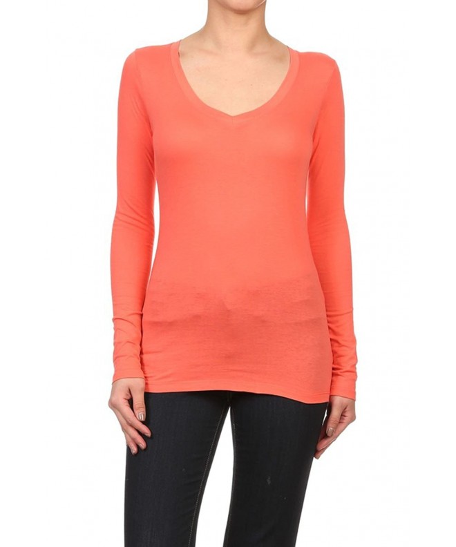 Bubble Womens Sleeve Solid V Neck