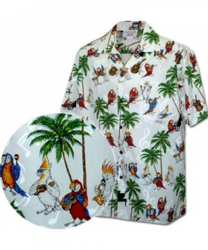 Musical Parrots Mens Tropical Shirt 3926 WHITE L