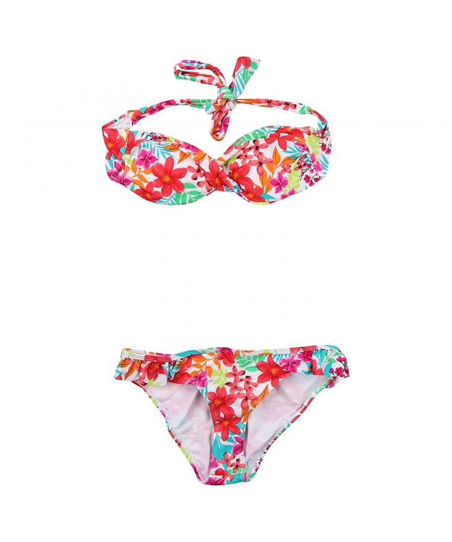 Rampage 2 Piece Bandeau Swimsuit Flowers