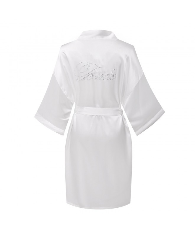 Yukata Satin Wedding Robes Rhinestones Bride