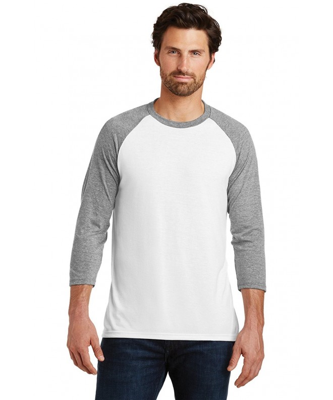 Mens Perfect Tri 3/4-Sleeve Raglan - Grey Frost/White - CE12CO1UBET